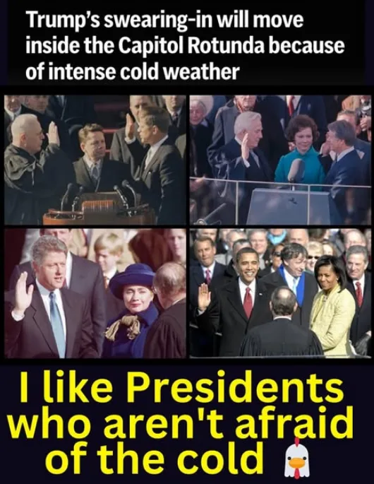 A four-panel image collage shows four different U.S. presidents (Kennedy, Reagan, Clinton, Obama) taking the oath of office…