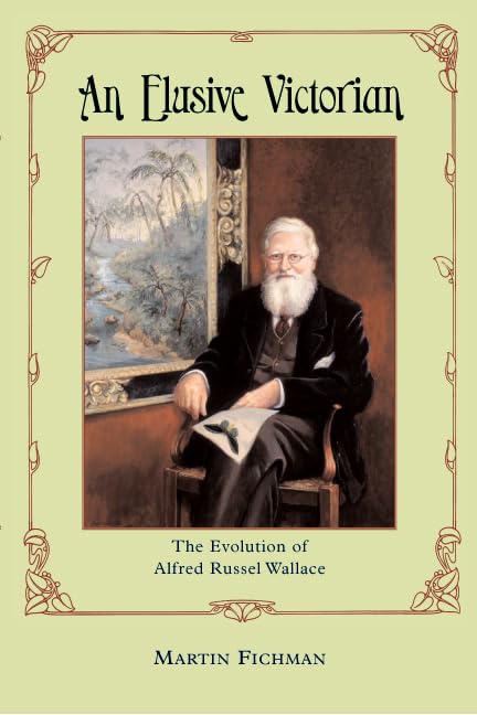 A book cover styled like a Victorian-era portrait, featuring a bearded man in formal attire seated in a chair, holding a…