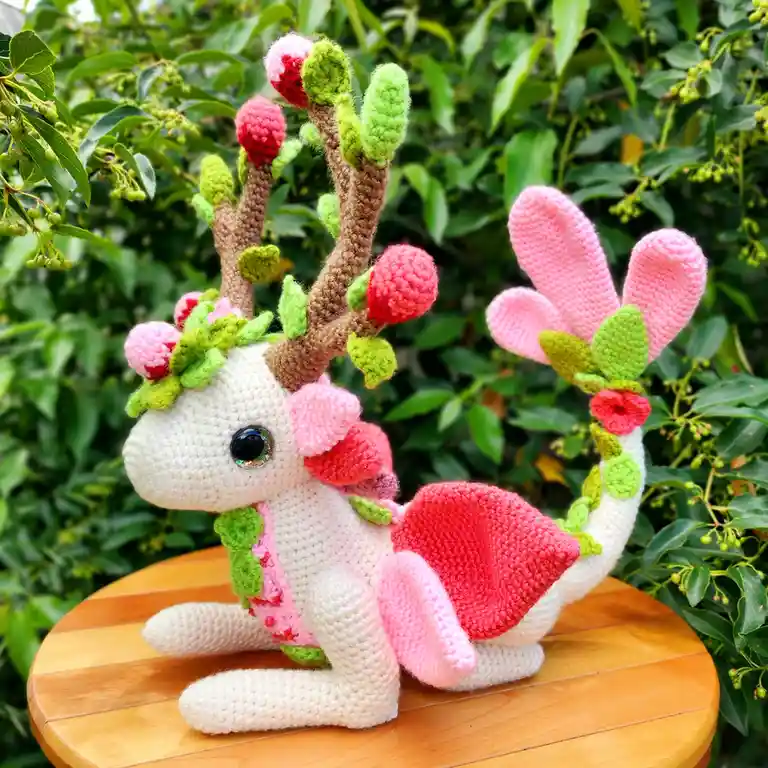 Check Out My Crocheted Cherry Blossom Dragon!