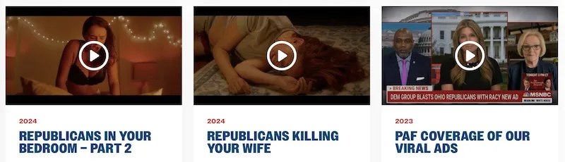 Three video thumbnails show a woman in a bedroom, a woman sleeping on a bed, and a news broadcast with three anchors. Each…