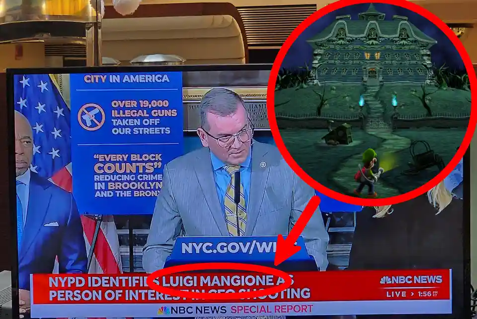 A screenshot of an NBC News broadcast shows a man speaking at a podium with text about gun seizures in Brooklyn. A red…