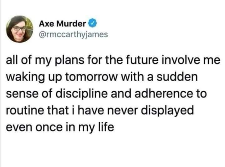 A screenshot of a tweet from the verified Twitter account 'Axe Murder' (@rmccarthyjames), featuring a profile picture of a…