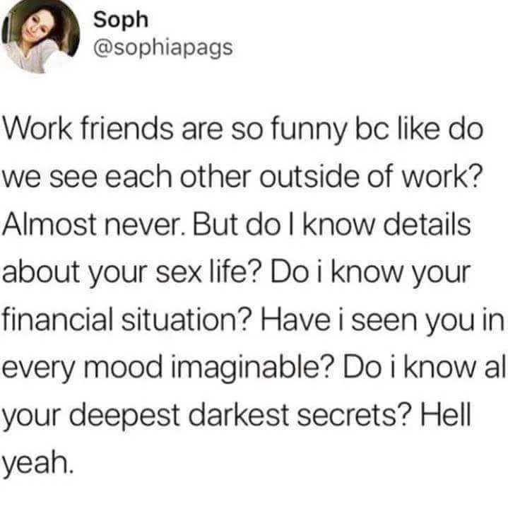 A screenshot of a tweet by user Soph (@sophiapags) with a white background and black text. The text humorously contrasts the…