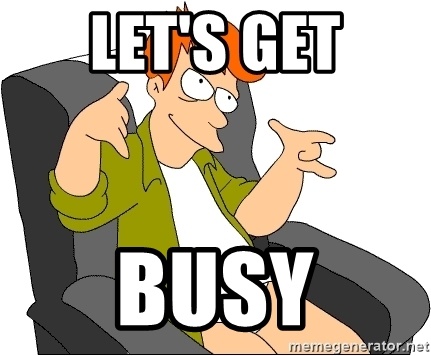 A cartoon man with orange hair and glasses sits in a black chair, pointing at the viewer with both hands while smiling. The…