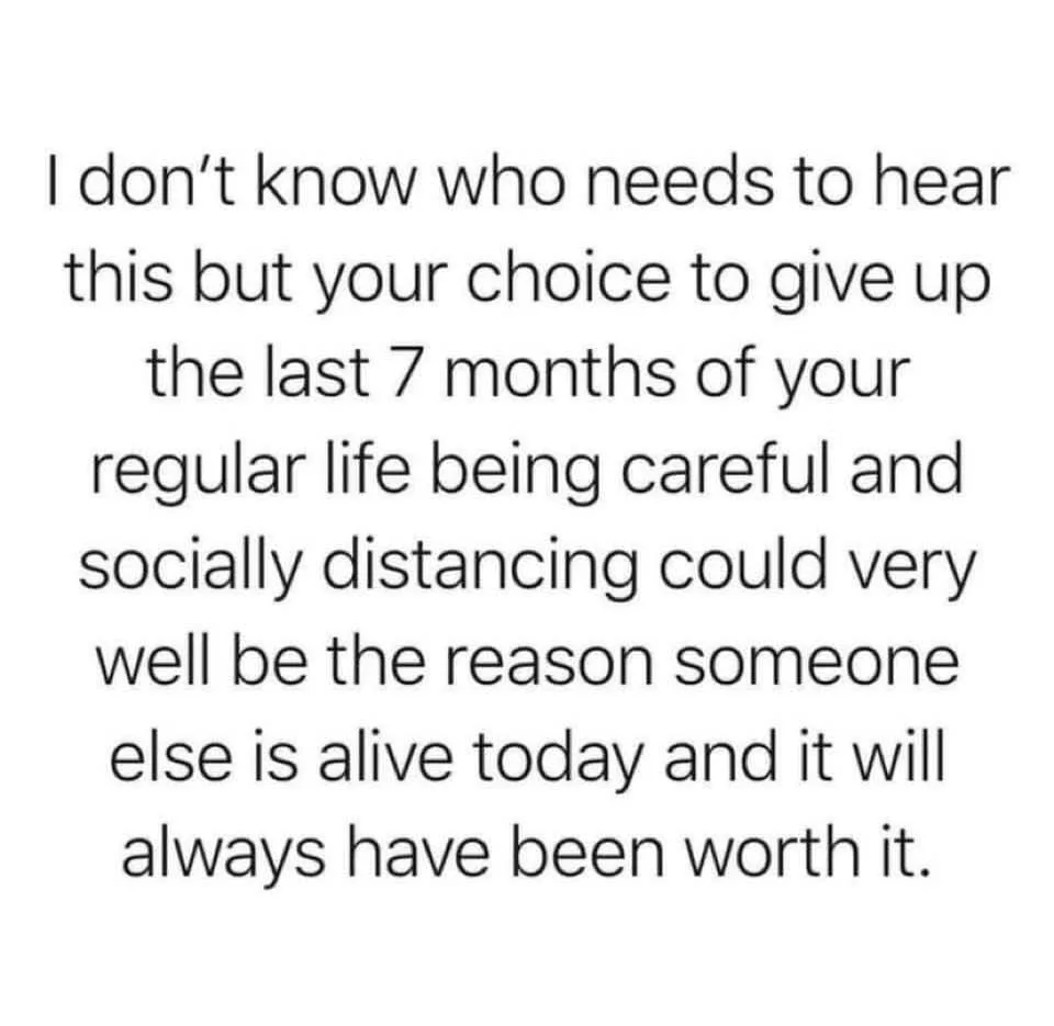 The image is a plain white background with black text that reads: 'I don't know who needs to hear this but your choice to…