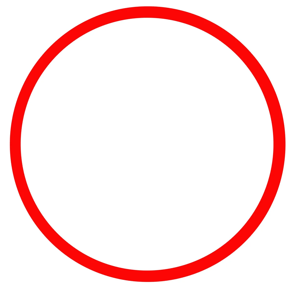 The image displays a simple, bold red circle on a plain white background. There is no overlaid text or additional imagery…