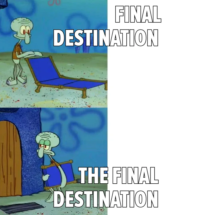 The image is a two-panel meme featuring the character Squidward from SpongeBob SquarePants. In the top panel, he looks…