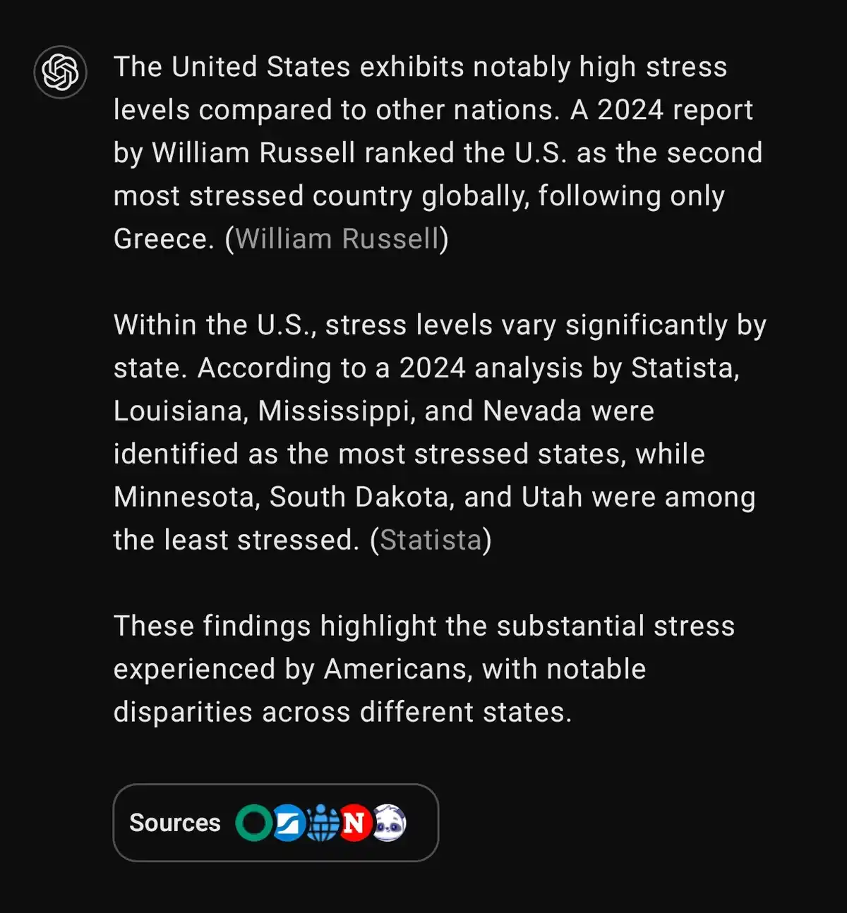 The image displays a black background with white text presenting a fabricated report claiming the U.S. is the second most…