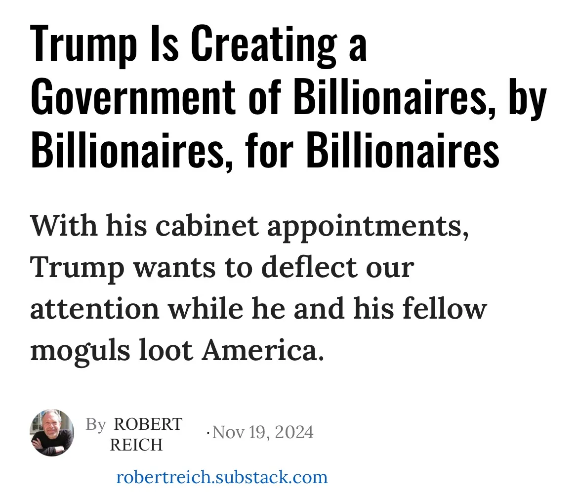 The image displays a mock news article headline and subtext in bold black font on a white background. The headline reads…