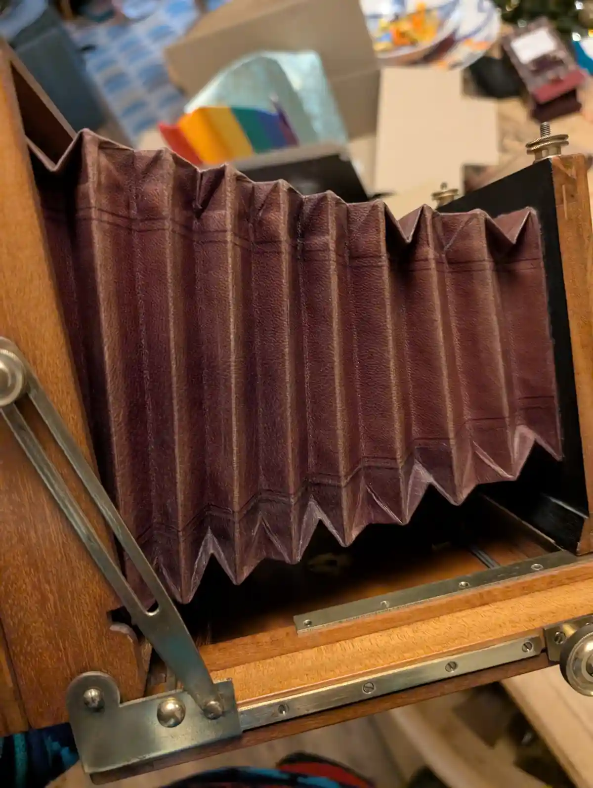 Mysterious Wood and Brass Camera from the Unknown
