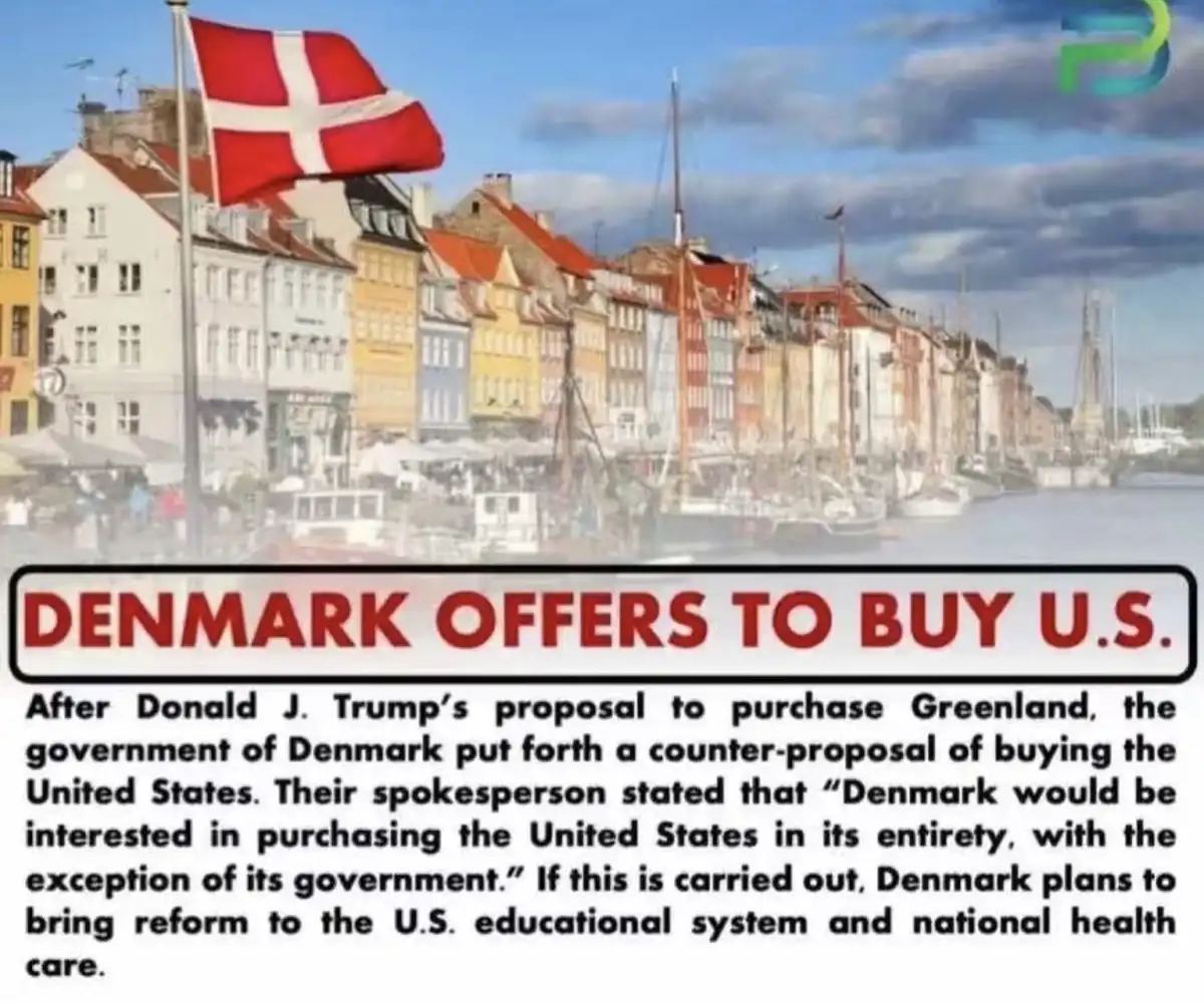 The image shows a scenic view of a European waterfront with colorful buildings and a large Danish flag waving in the wind…