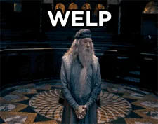 A six-panel image sequence shows the character Albus Dumbledore standing in a circular room with a patterned floor…