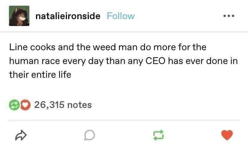 The image is a screenshot of a Tumblr post by user 'natalieironside'. The post contains only text overlaid on a plain white…