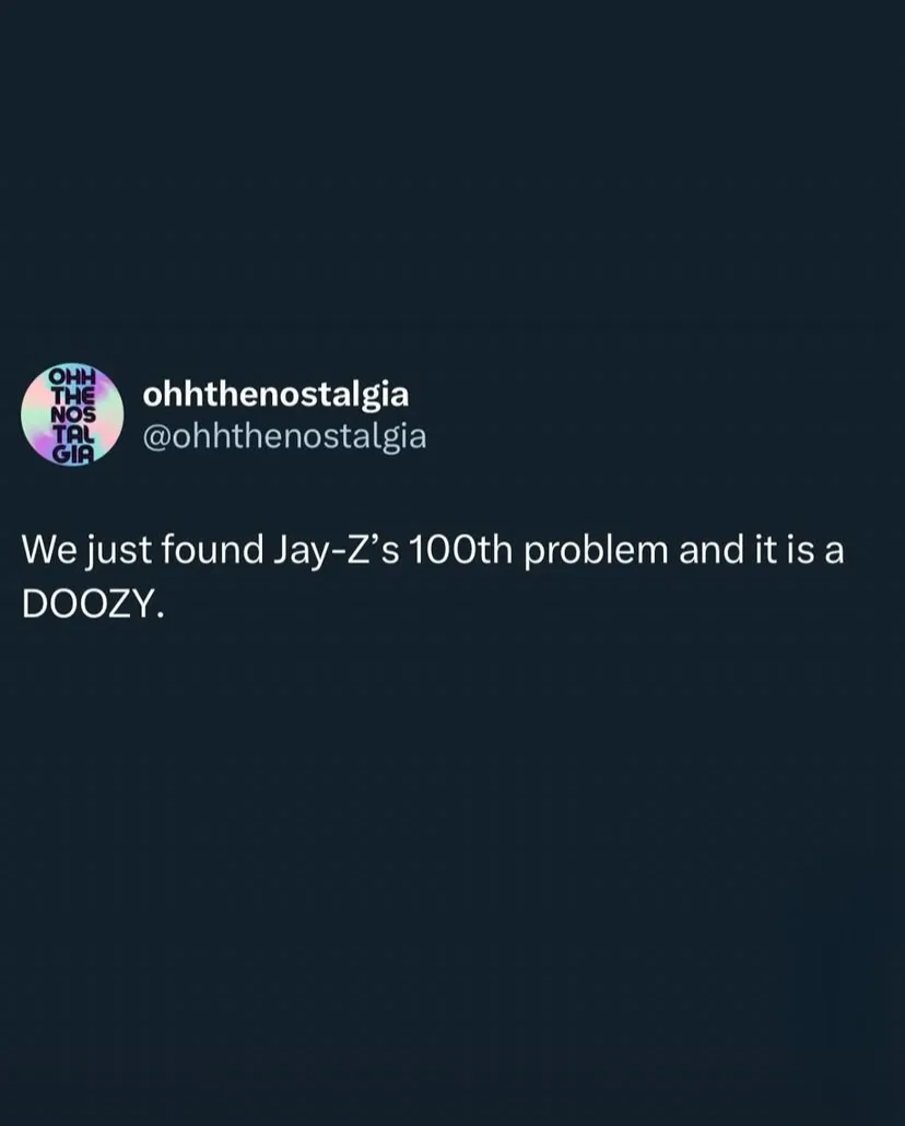 A dark blue background displays a Twitter-style post from the account 'ohhthenostalgia' with a colorful circular profile…