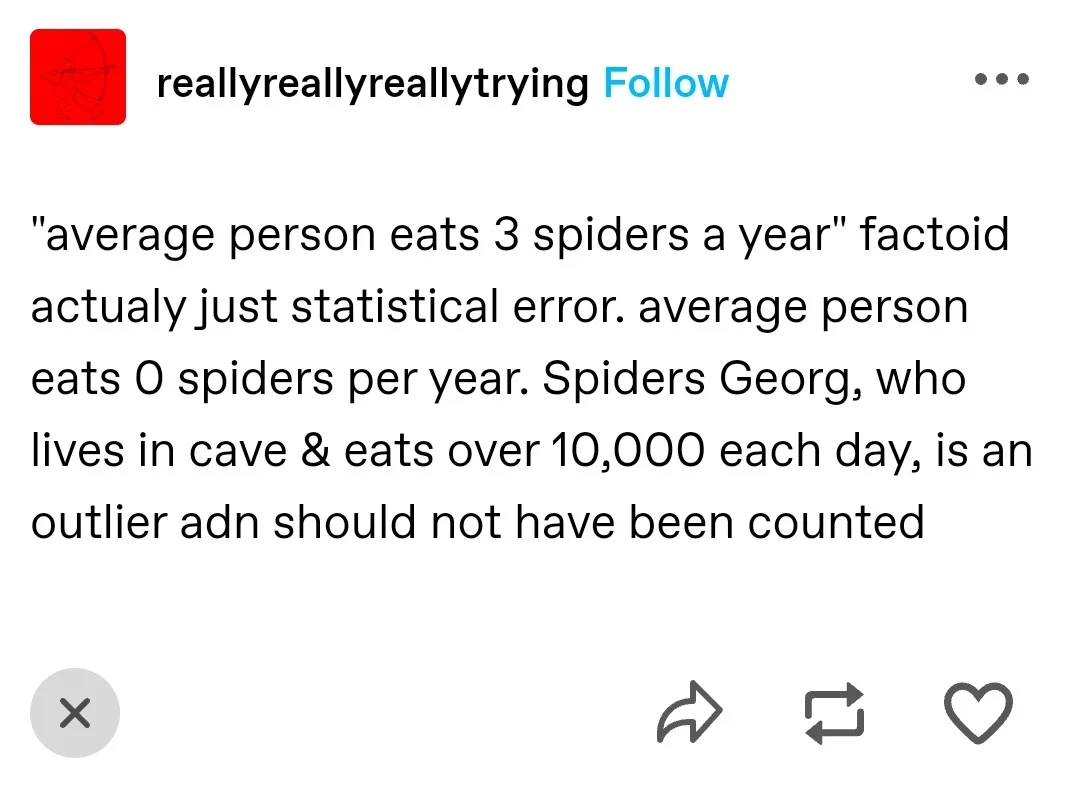 The image shows a screenshot of a social media post with black text on a white background. The text humorously explains that…