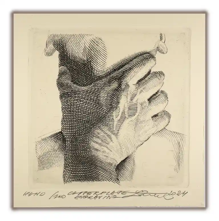 My Hand: A Copperplate Engraving from 2024