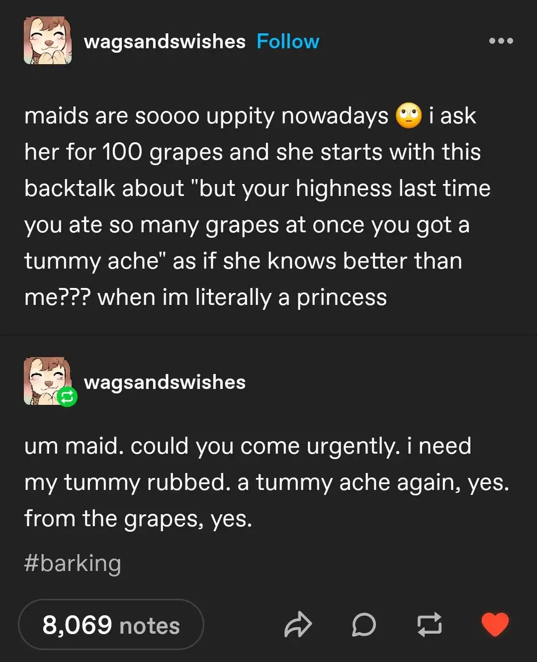 A screenshot of an Instagram post showing a user complaining that their maid is overly entitled, referencing a past incident…
