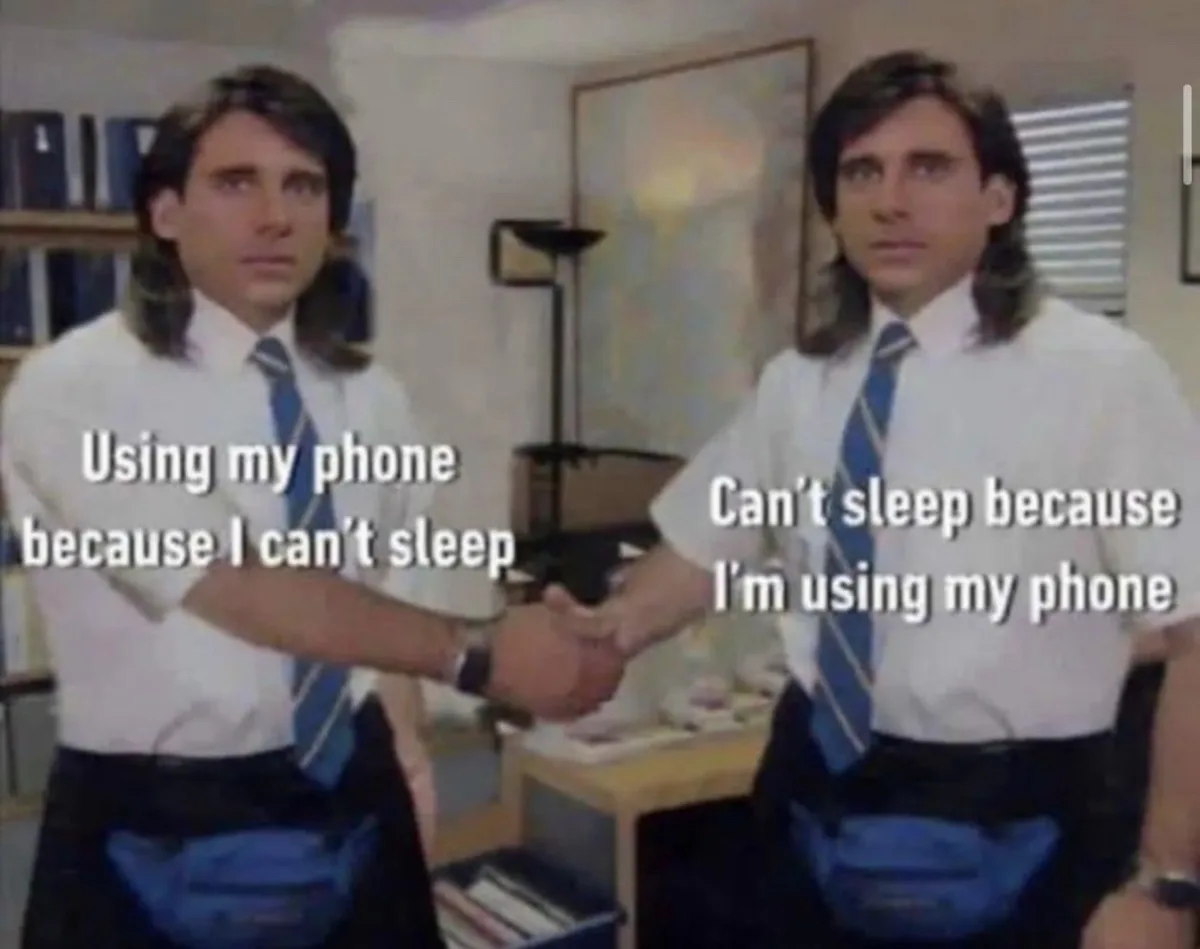 Two identical images of the same man in a white shirt and blue tie, shaking hands in an office setting, with text overlaid…